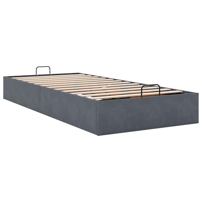Cadru pat otoman fără saltea Gri închis 90x190 cm catifea - WALTI WALTI