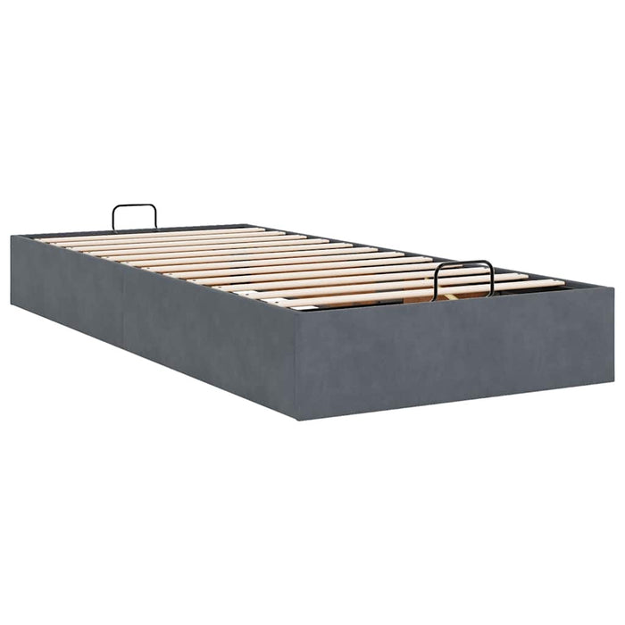 Cadru pat otoman fără saltea Gri închis 90x190 cm catifea - WALTI WALTI