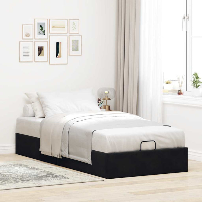 Cadru de pat otoman fără saltea Negru 90x190 cm catifea - WALTI WALTI