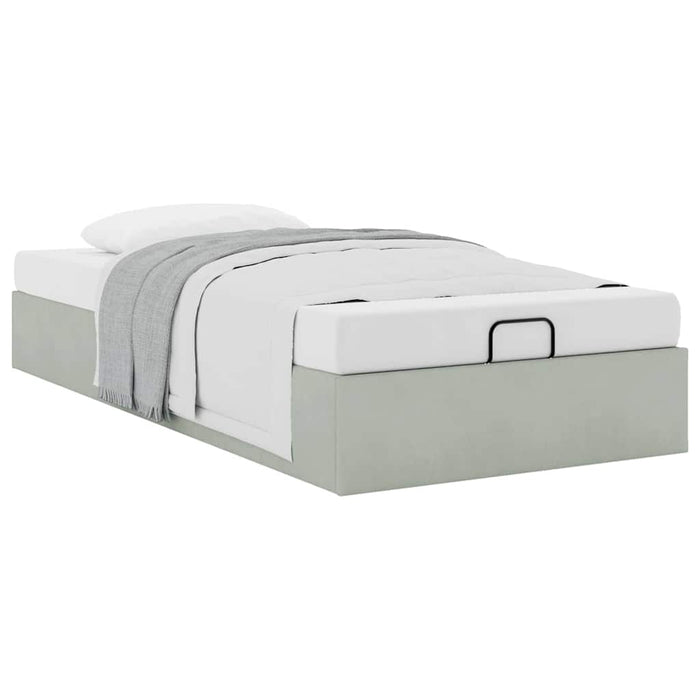 Cadru de pat otoman fără saltea Gri deschis 90x200 cm catifea - WALTI WALTI