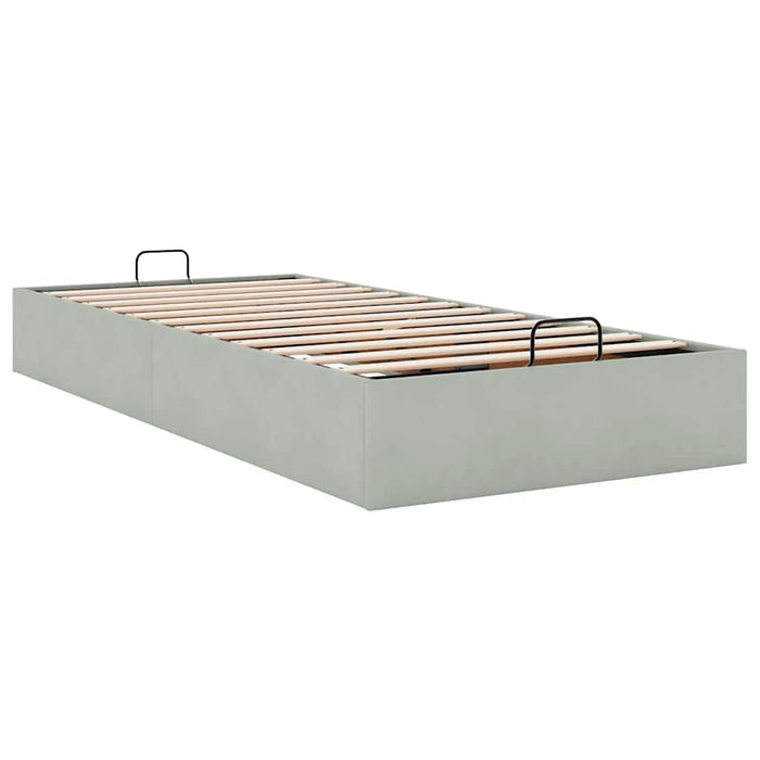 Cadru de pat otoman fără saltea Gri deschis 90x200 cm catifea - WALTI WALTI