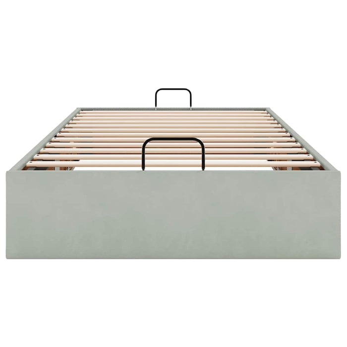 Cadru de pat otoman fără saltea Gri deschis 90x200 cm catifea - WALTI WALTI