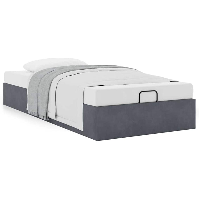 Cadru de pat otoman fără saltea Gri închis 90x200 cm catifea - WALTI WALTI