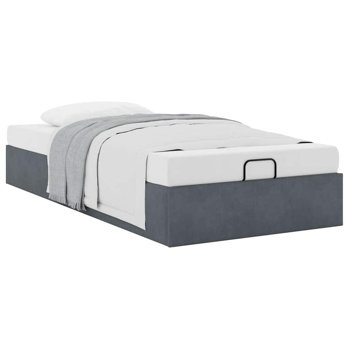 Cadru de pat otoman fără saltea Gri închis 90x200 cm catifea - WALTI WALTI