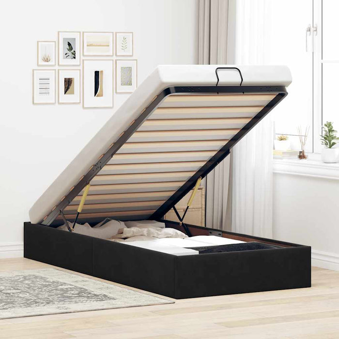 Cadru de pat otoman fără saltea Negru 90x200 cm catifea - WALTI WALTI