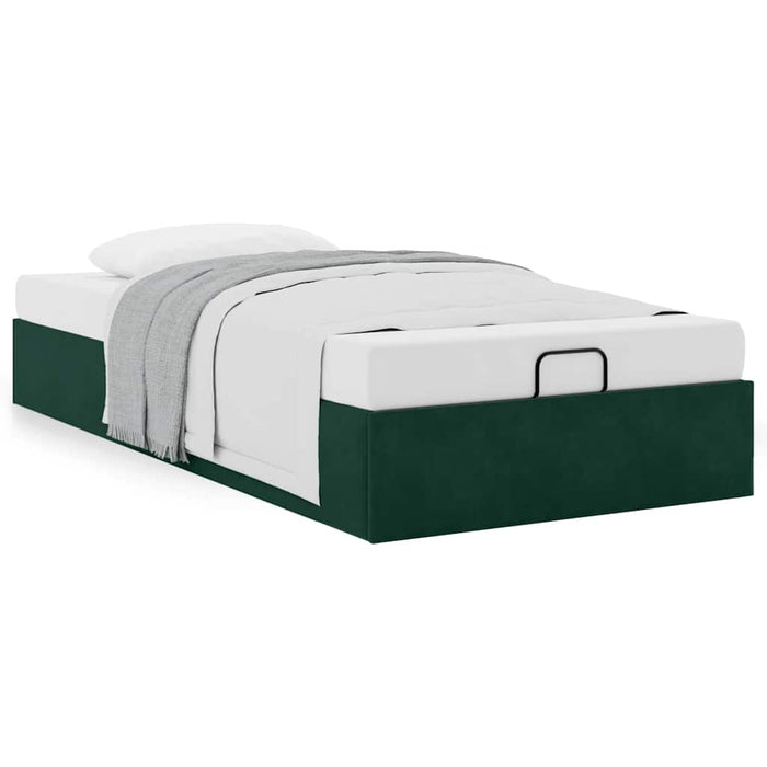 Cadru de pat otoman fără saltea verde închis 90x200 cm catifea - WALTI WALTI