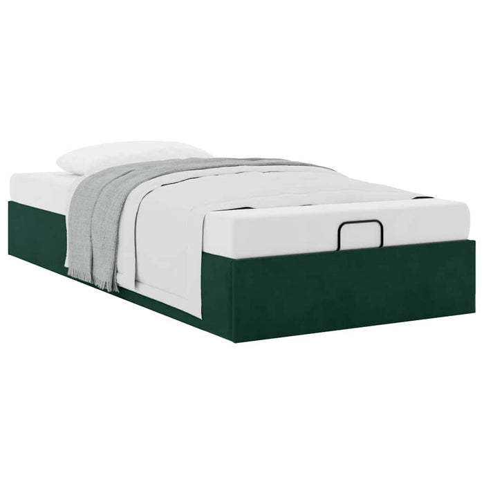 Cadru de pat otoman fără saltea verde închis 90x200 cm catifea - WALTI WALTI