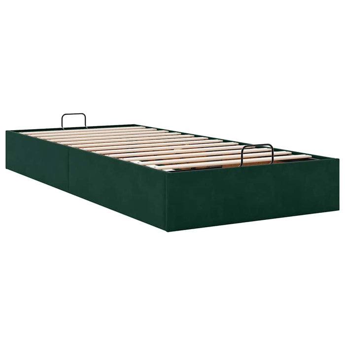 Cadru de pat otoman fără saltea verde închis 90x200 cm catifea - WALTI WALTI