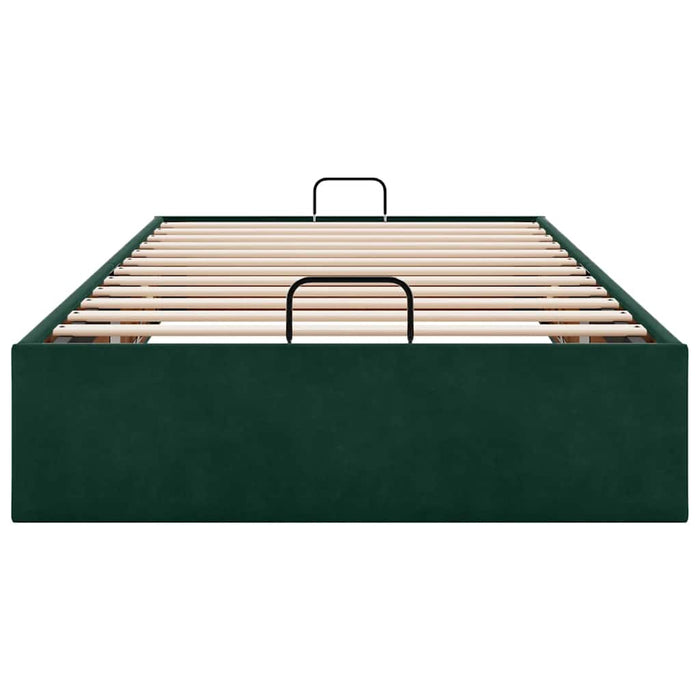 Cadru de pat otoman fără saltea verde închis 90x200 cm catifea - WALTI WALTI