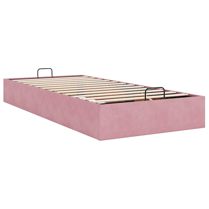 Cadru de pat otoman fără saltea roz 90x200 cm catifea - WALTI WALTI