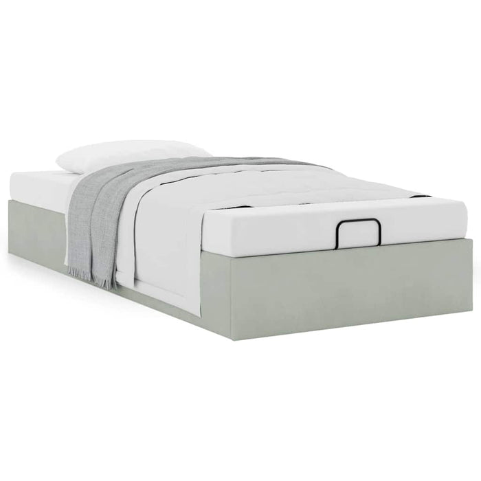 Cadru pat otoman fără saltea Gri deschis 100x200 cm catifea - WALTI WALTI