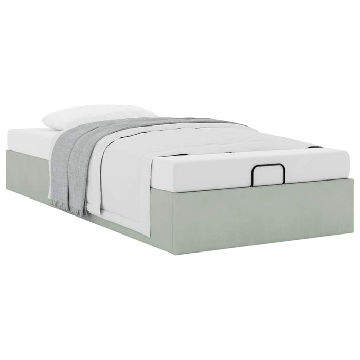 Cadru pat otoman fără saltea Gri deschis 100x200 cm catifea - WALTI WALTI