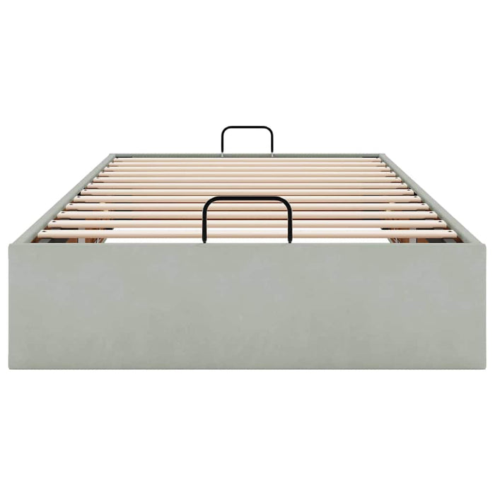 Cadru pat otoman fără saltea Gri deschis 100x200 cm catifea - WALTI WALTI