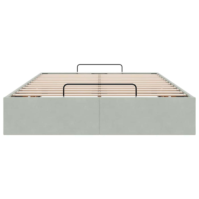 Cadru pat otoman fără saltea Gri deschis 120x190 cm catifea - WALTI WALTI