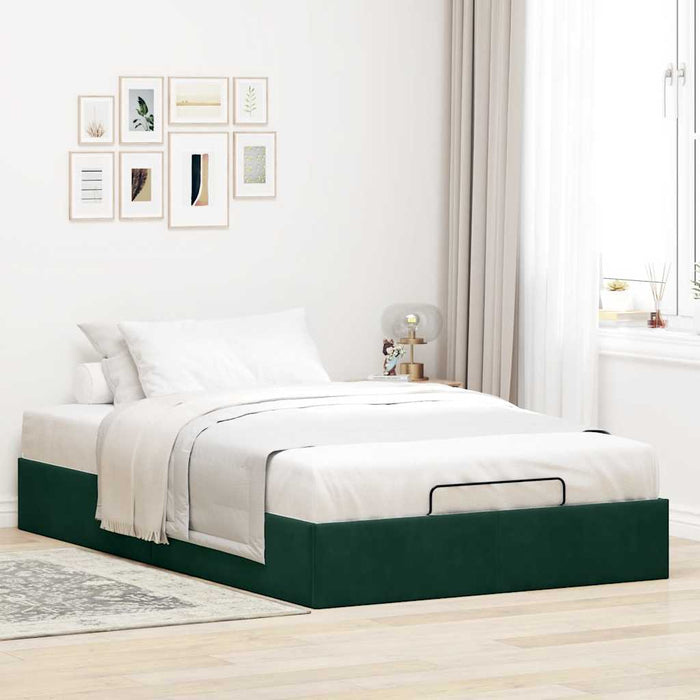 Cadru de pat otoman fără saltea Verde închis 120x190 cm catifea - WALTI WALTI