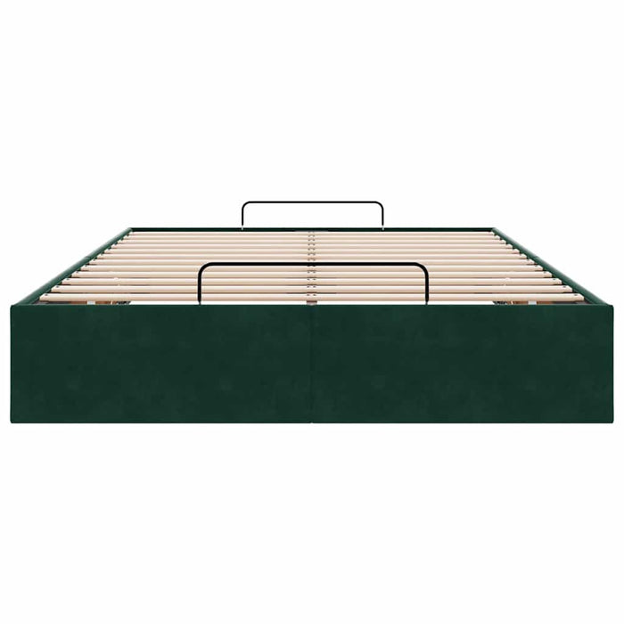 Cadru de pat otoman fără saltea Verde închis 120x190 cm catifea - WALTI WALTI