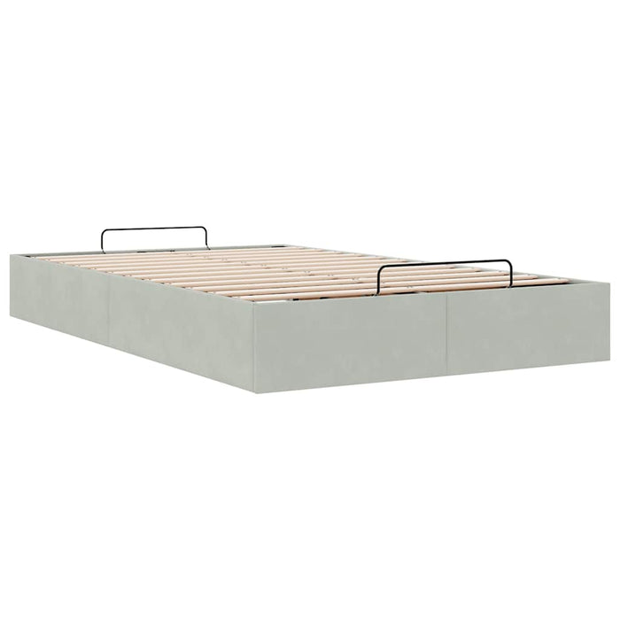 Cadru pat otoman fără saltea Gri deschis 120x200 cm catifea - WALTI WALTI