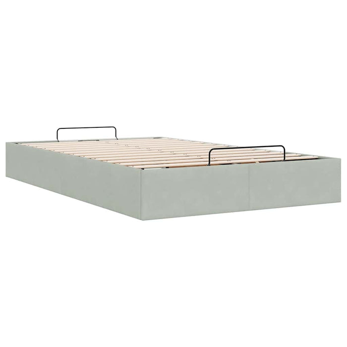 Cadru pat otoman fără saltea Gri deschis 120x200 cm catifea - WALTI WALTI