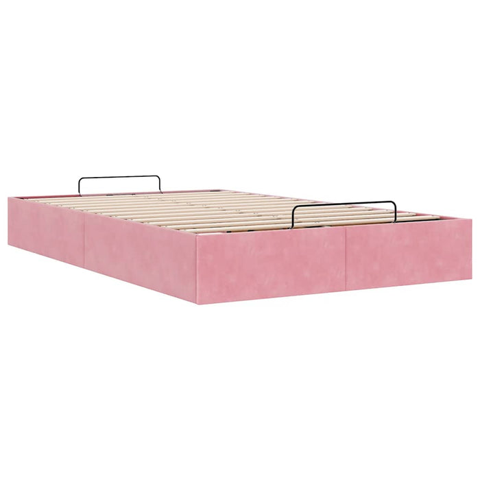 Cadru pat otoman fără saltea roz 120x200 cm catifea - WALTI WALTI