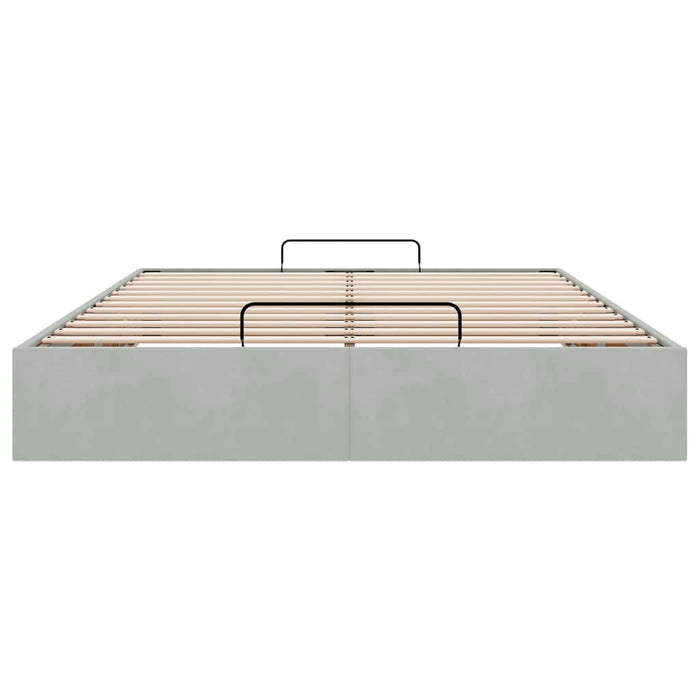 Cadru pat otoman fără saltea Gri deschis 140x190 cm catifea - WALTI WALTI