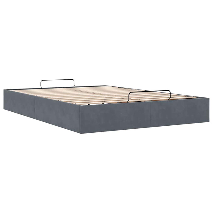 Cadru pat otoman fără saltea Gri închis 140x190 cm catifea - WALTI WALTI