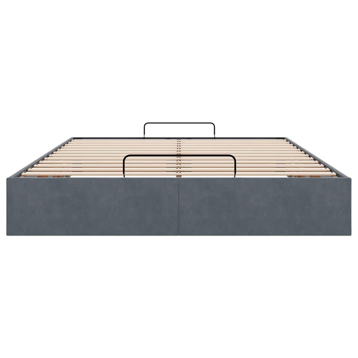 Cadru pat otoman fără saltea Gri închis 140x190 cm catifea - WALTI WALTI