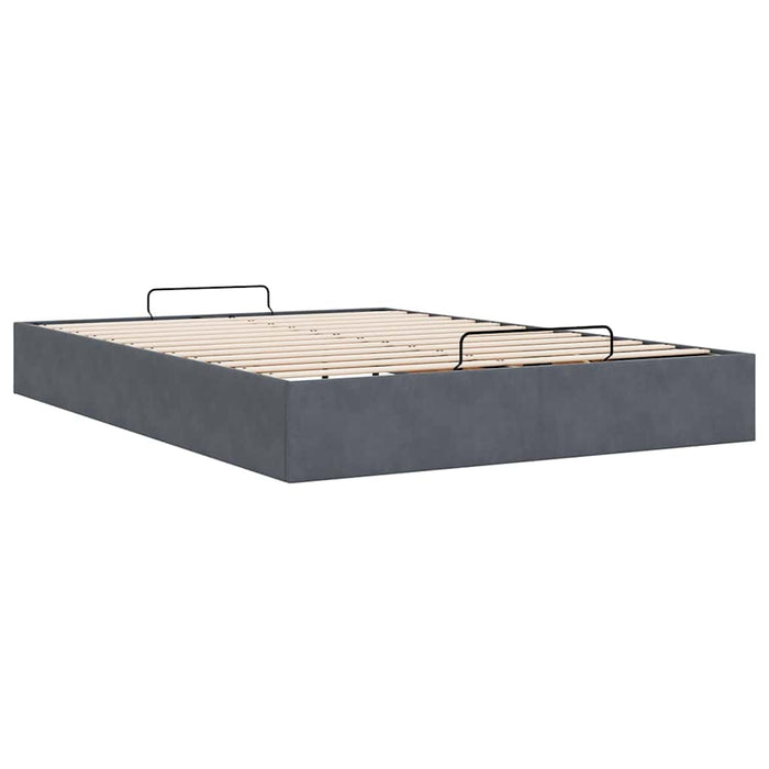 Cadru pat otoman fără saltea Gri închis 140x190 cm catifea - WALTI WALTI