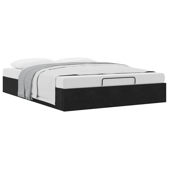 Cadru de pat otoman fără saltea Negru 140x190 cm catifea - WALTI WALTI