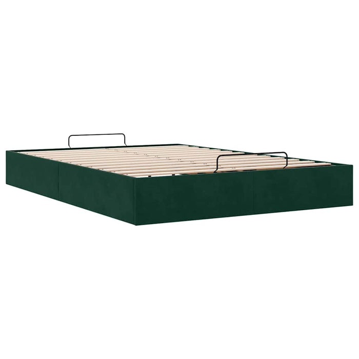 Cadru de pat otoman fără saltea Verde închis 140x190 cm catifea - WALTI WALTI