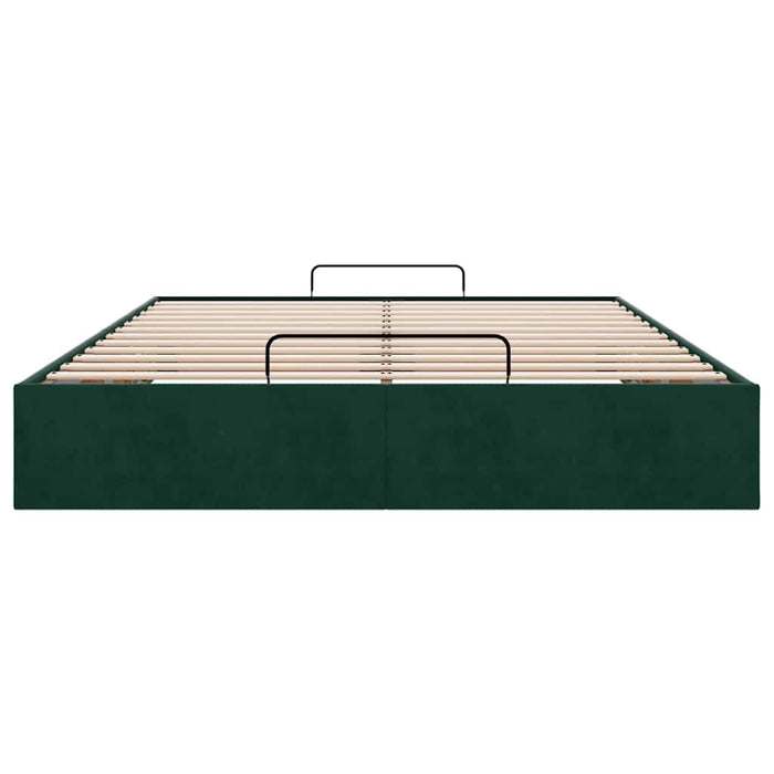 Cadru de pat otoman fără saltea Verde închis 140x190 cm catifea - WALTI WALTI