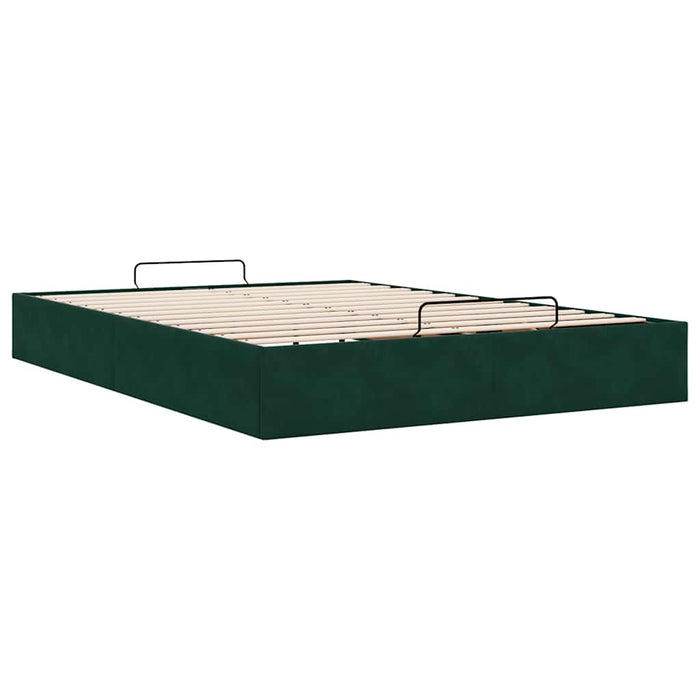 Cadru de pat otoman fără saltea Verde închis 140x190 cm catifea - WALTI WALTI