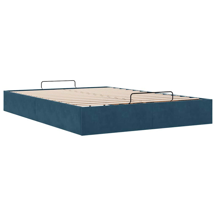 Cadru pat otoman fără saltea Albastru închis 140x190 cm catifea - WALTI WALTI