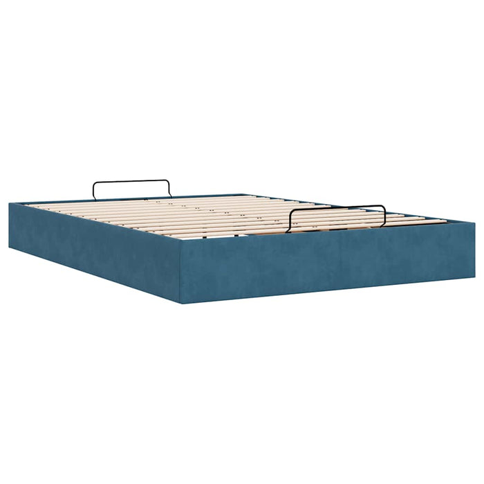 Cadru pat otoman fără saltea Albastru închis 140x200 cm catifea - WALTI WALTI
