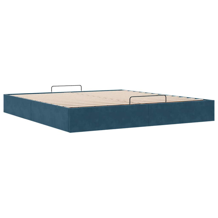 Cadru pat otoman fără saltea Albastru închis 160x200 cm catifea - WALTI WALTI