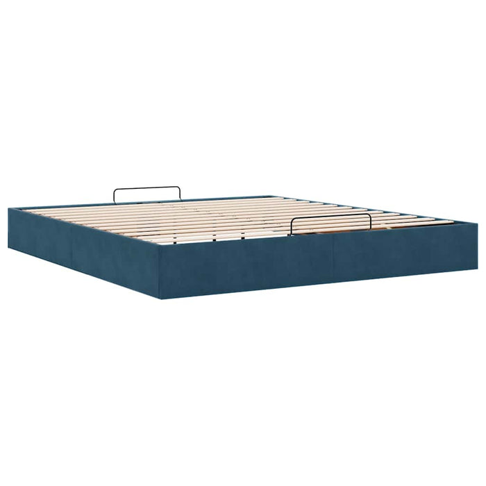 Cadru pat otoman fără saltea Albastru închis 160x200 cm catifea - WALTI WALTI