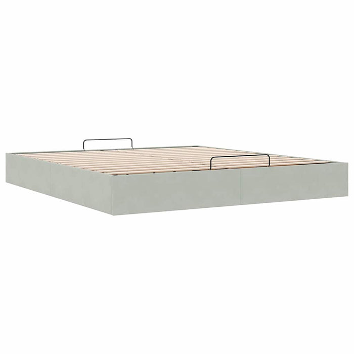 Cadru pat otoman fără saltea Gri deschis 180x200 cm catifea - WALTI WALTI