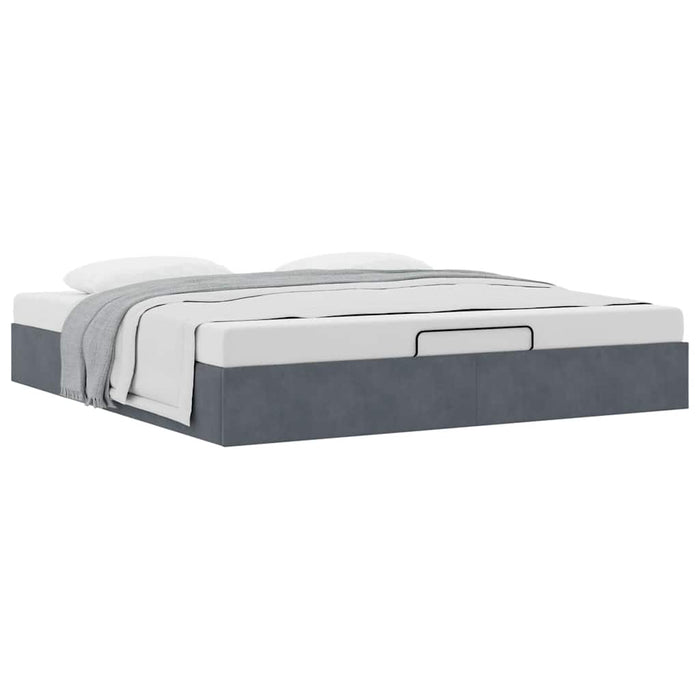 Cadru pat otoman fără saltea Gri închis 180x200 cm catifea - WALTI WALTI