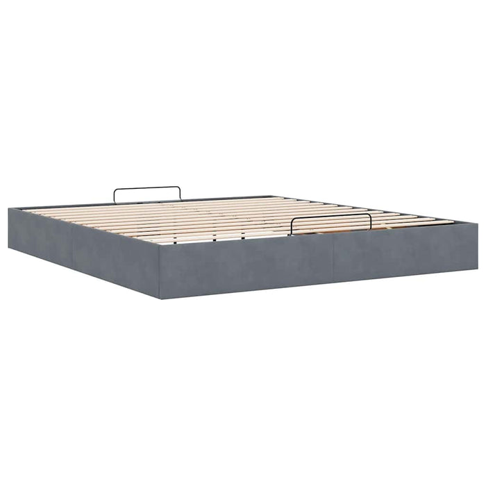 Cadru pat otoman fără saltea Gri închis 180x200 cm catifea - WALTI WALTI
