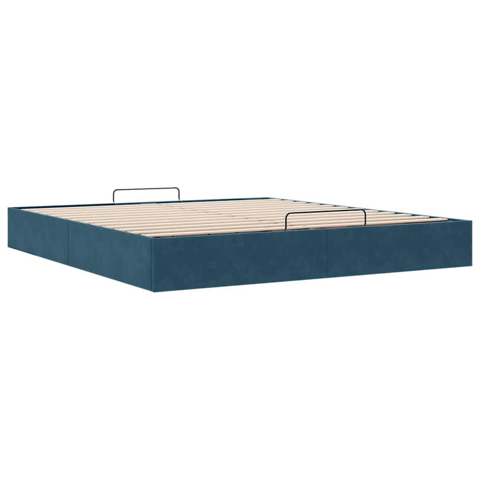 Cadru pat otoman fără saltea Albastru închis 180x200 cm catifea - WALTI WALTI