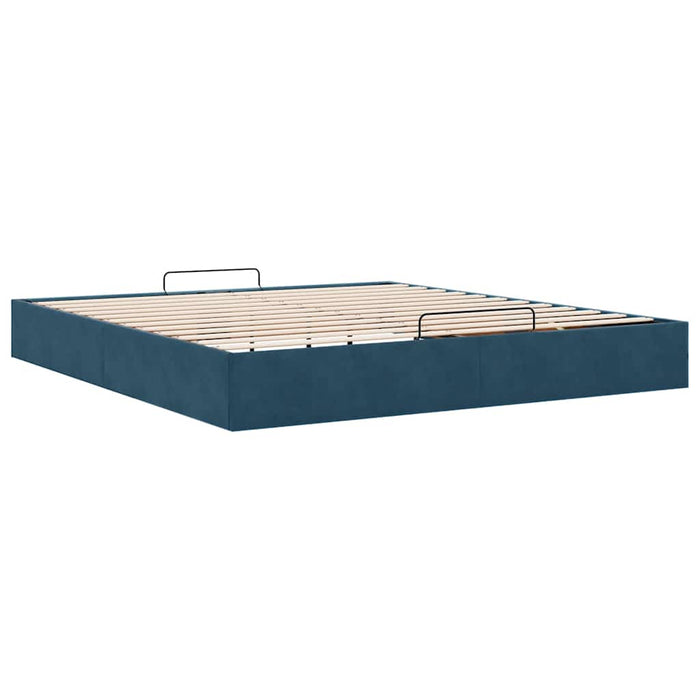 Cadru pat otoman fără saltea Albastru închis 180x200 cm catifea - WALTI WALTI