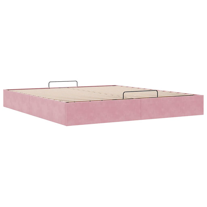 Cadru de pat otoman fără saltea roz 180x200 cm catifea - WALTI WALTI