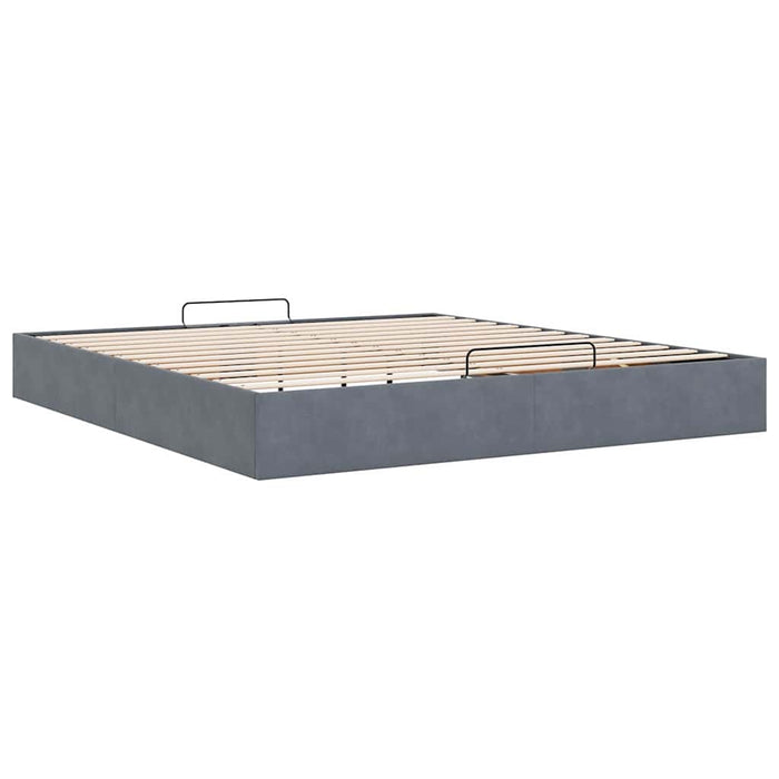 Cadru pat otoman fără saltea Gri închis 200x200 cm catifea - WALTI WALTI