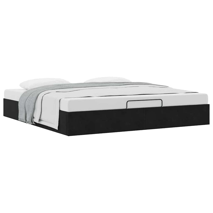 Cadru de pat otoman fără saltea Negru 200x200 cm catifea - WALTI WALTI