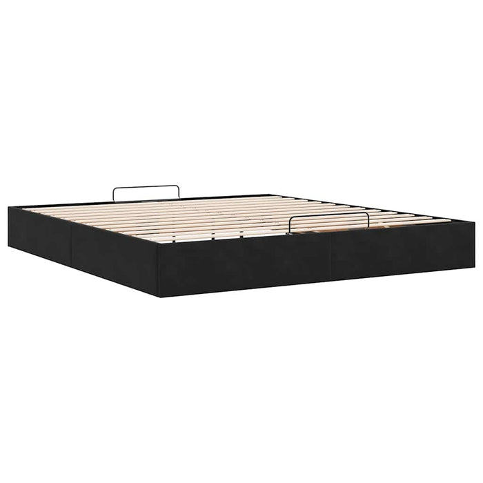Cadru de pat otoman fără saltea Negru 200x200 cm catifea - WALTI WALTI