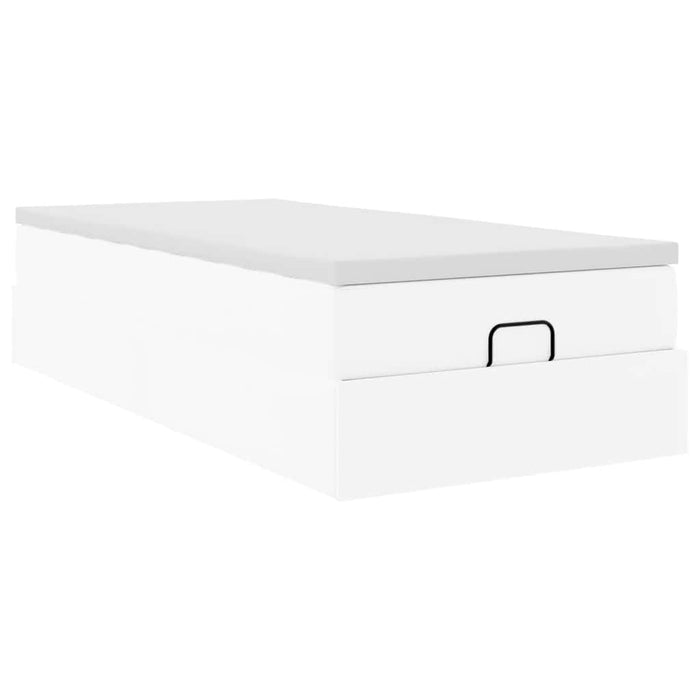Cadru de pat otoman cu saltea alb 80x200cm piele artificială - WALTI WALTI