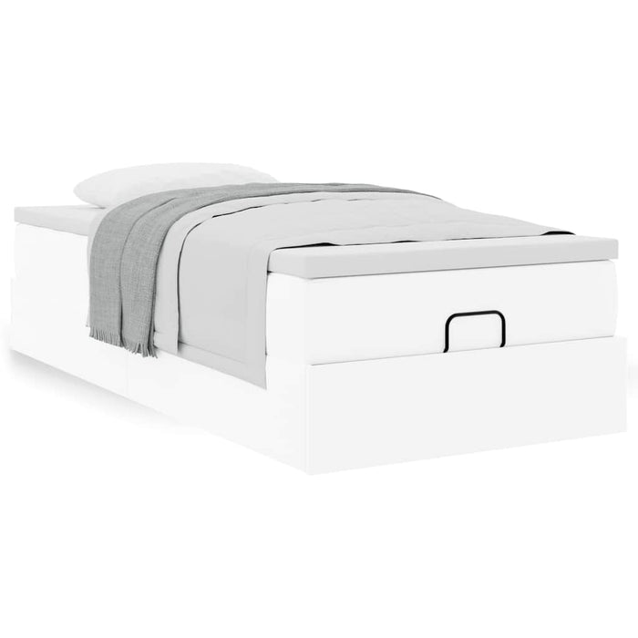 Cadru de pat otoman cu saltea alb 90x190cm piele artificială - WALTI WALTI