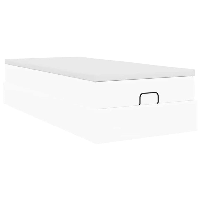 Cadru de pat otoman cu saltea alb 90x190cm piele artificială - WALTI WALTI