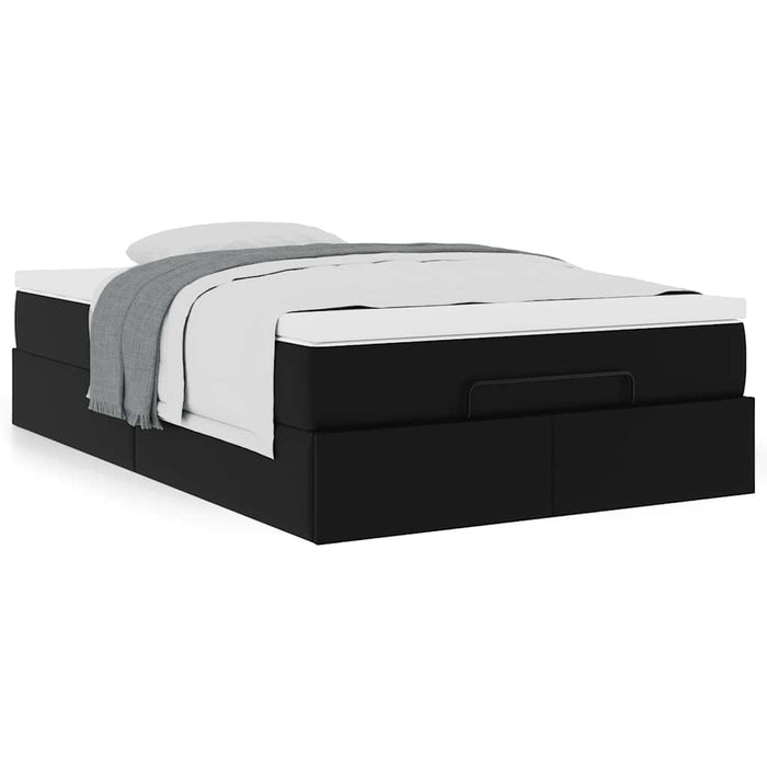 Cadru pat otoman cu saltea neagră 120x190 cm piele artificială - WALTI WALTI