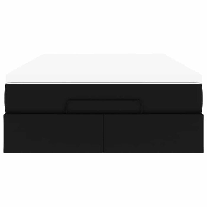 Cadru pat otoman cu saltea neagră 120x190 cm piele artificială - WALTI WALTI