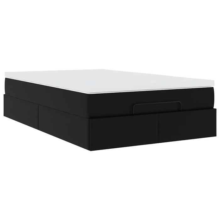 Cadru pat otoman cu saltea neagră 120x190 cm piele artificială - WALTI WALTI